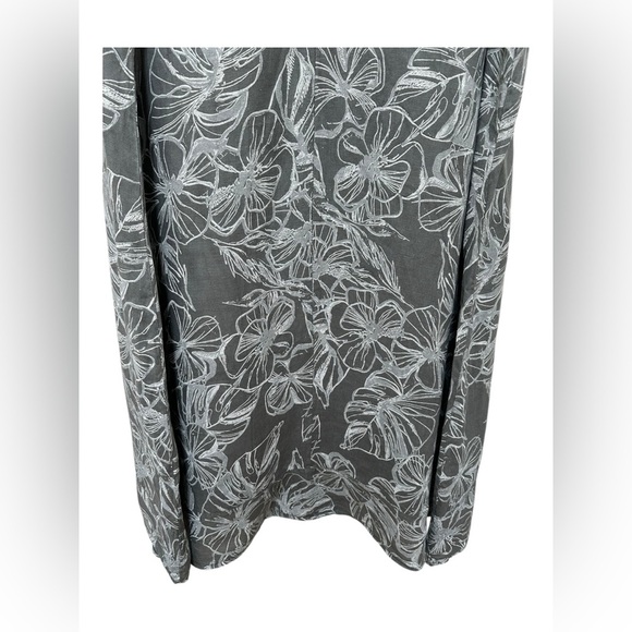 ✨ 36. Linen floral palm print sleeveless dress in plus size 3X - Picture 14 of 15